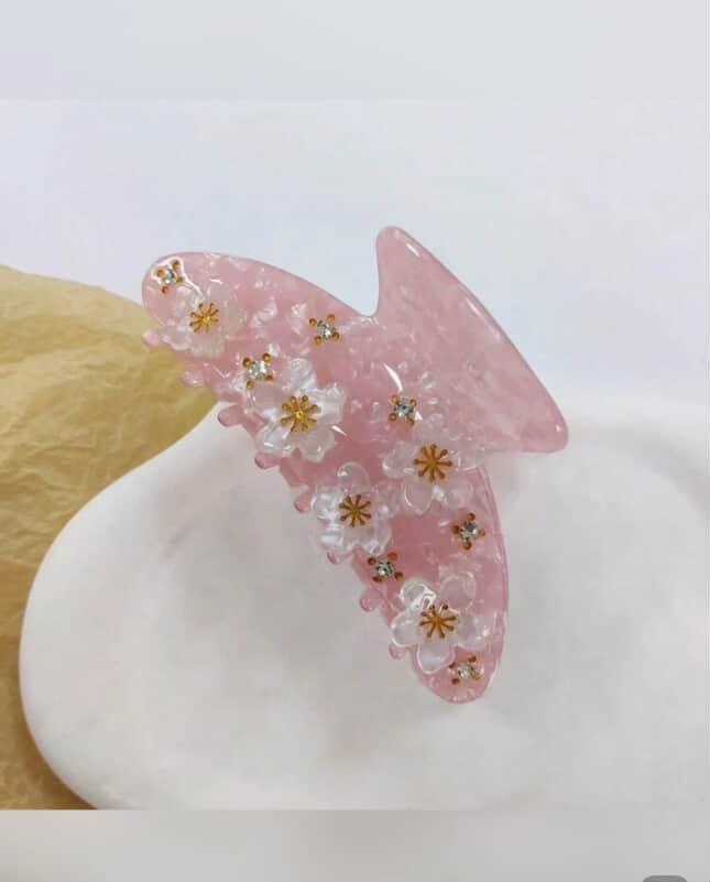 Large Spring Flowers Pink Hair Clip Claws Bling Hair Claws Elegant Valentine's Day Valentines