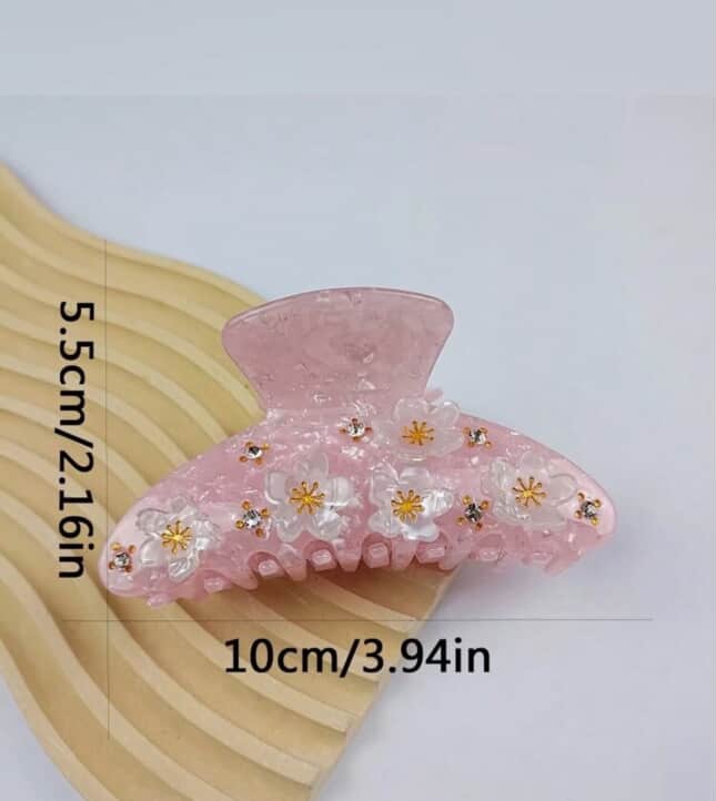 Large Spring Flowers Pink Hair Clip Claws Bling Hair Claws Elegant Valentine's Day Valentines