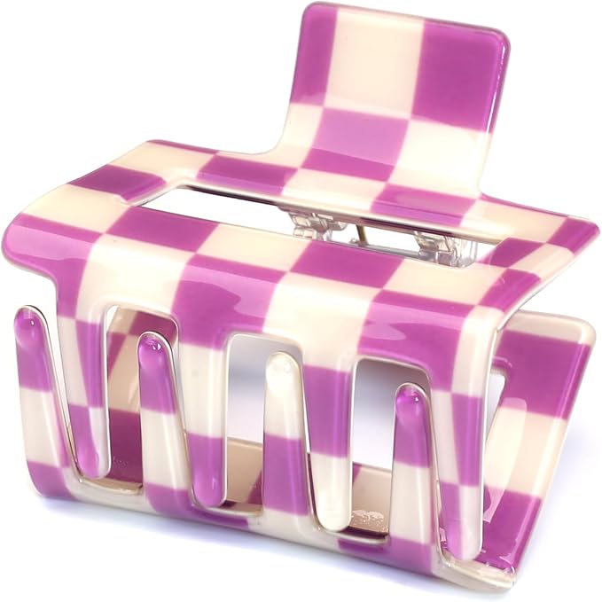 Checkerboard Patterned Women Hair Claw Clip
