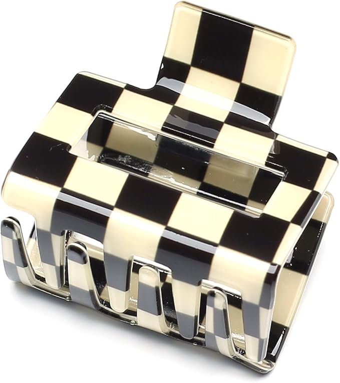 Checkerboard Patterned Women Hair Claw Clip