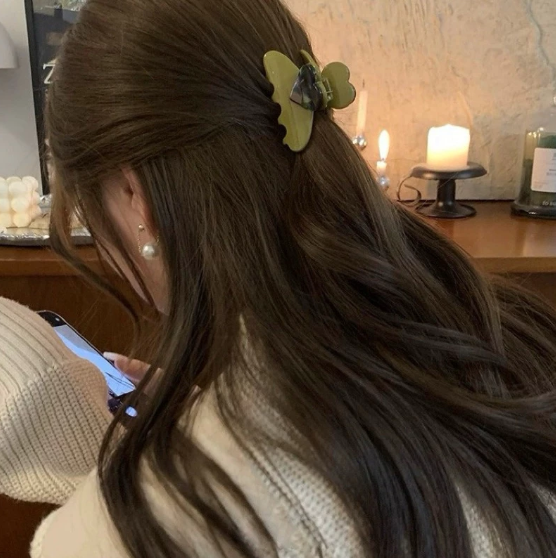 5cm Sweet Girl Heart Shaped Acetic Acid Hair Clip, For High Ponytail Or Half Up Style, Elegant And Graceful Valentine's Day