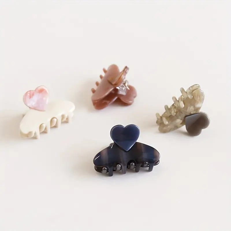 5cm Sweet Girl Heart Shaped Acetic Acid Hair Clip, For High Ponytail Or Half Up Style, Elegant And Graceful Valentine's Day